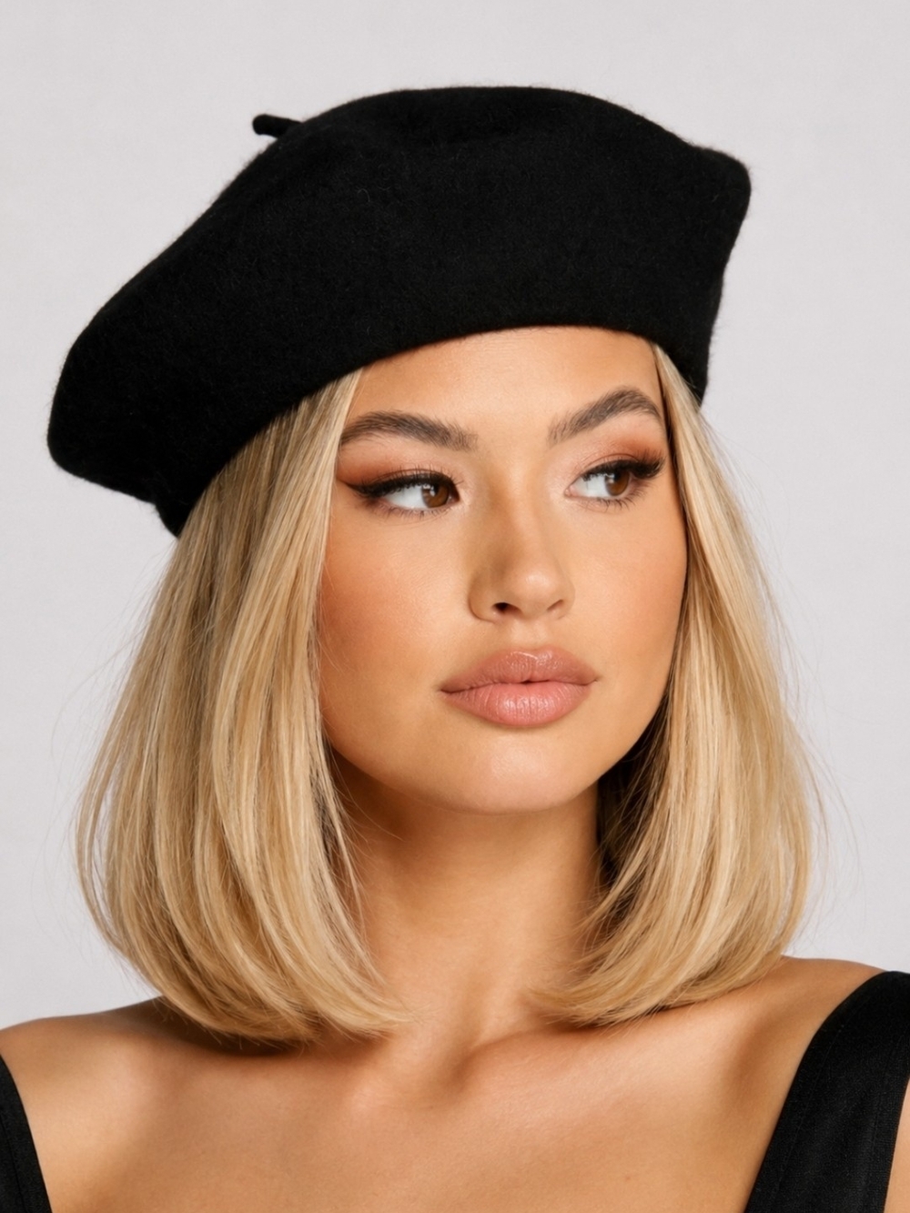 NWT Classic Black Wool Beret - Women's Fashion Hat WINDSOR